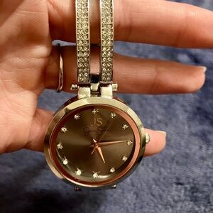 Jessica Simpson Crystal Diamond Bangle Watch